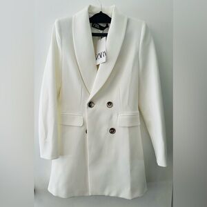 NWT Zara Cream Textured Blazer S